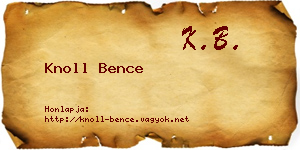 Knoll Bence névjegykártya