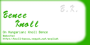 bence knoll business card